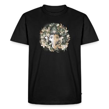 Elephant god Ganesha in the middle of the jungle - Men's Premium Organic T-Shirt - black - Front - Nico (187cm)