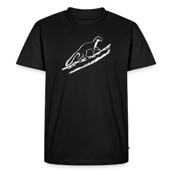 Marder in der Nacht - Männer Premium Bio T-Shirt - Schwarz - Vorne - Nico (187cm)