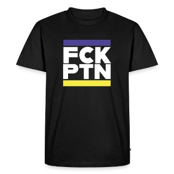 FCK PTN Peace pour l’Ukraine et l’Europe - T-shirt Premium bio Homme - noir - Devant - Nico (187cm)