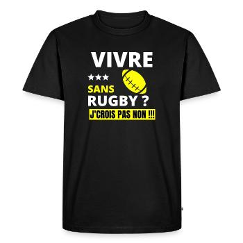 rugby, rugby sport, rugby humour - T-shirt Premium bio Homme - noir - Devant - Nico (187cm)