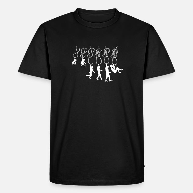Evolution Klettern Kletterknoten Achter Knoten - Männer Premium Bio T-Shirt - Schwarz