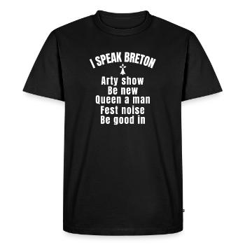 Bretagne, Breton, Bretagne humour, Breton - T-shirt Premium bio Homme - noir - Devant - Nico (187cm)