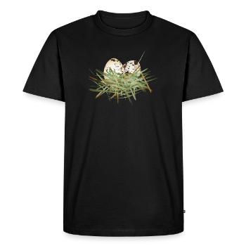 deux œufs de caille dans le nid de foin - T-shirt Premium bio Homme - noir - Devant - Nico (187cm)