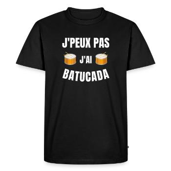 batucada, Brésil, tambour, percussion - T-shirt Premium bio Homme - noir - Devant - Nico (187cm)