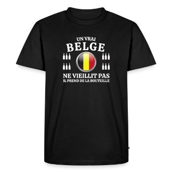 Belgique, Belgique humour, je suis Belge - T-shirt Premium bio Homme - noir - Devant - Nico (187cm)