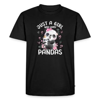 Panda Babypanda Juste une fille qui aime les pandas - T-shirt Premium bio Homme - noir - Devant - Nico (187cm)