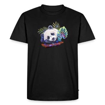 Panda - T-shirt Premium bio Homme - noir - Devant - Nico (187cm)