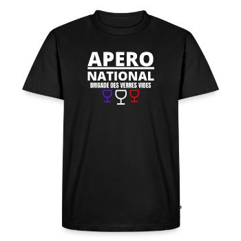 apéro, apéro national, picole nationale - T-shirt Premium bio Homme - noir - Devant - Nico (187cm)