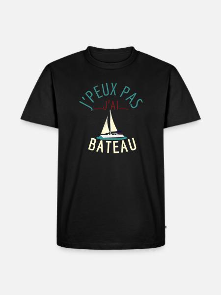j'peux pas j'ai bateau - T-shirt Premium bio Homme - noir