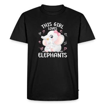 Mama Elephant Baby Elephant Cette fille aime les éléphants - T-shirt Premium bio Homme - noir - Devant - Nico (187cm)