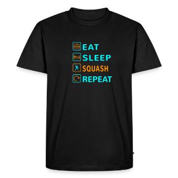 Eat. Sleep. Squash. Repeat Design - Men's Premium Organic T-Shirt - black - Front - Nico (187cm)