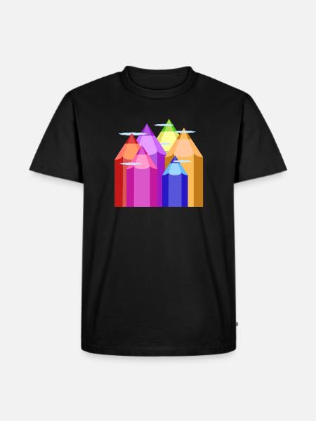 Pics de couleur - T-shirt Premium bio Homme - noir