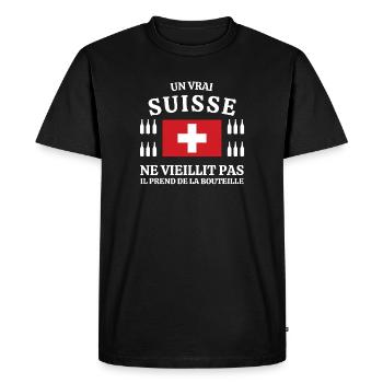 Suisse, Suisse humour, je suis Suisse - T-shirt Premium bio Homme - noir - Devant - Nico (187cm)
