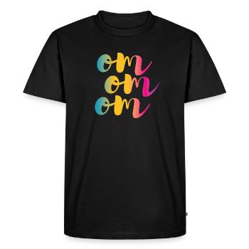 Om Yoga Namaste Rainbow Méditation Gradient - T-shirt Premium bio Homme - noir - Devant - Nico (187cm)