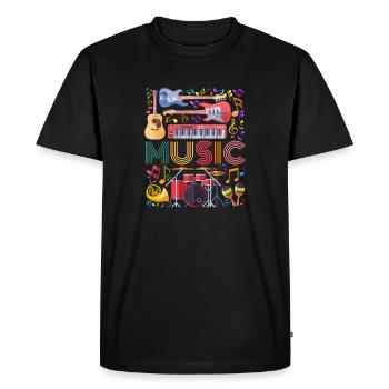 Art de collage d’instruments de musique - T-shirt Premium bio Homme - noir - Devant - Nico (187cm)