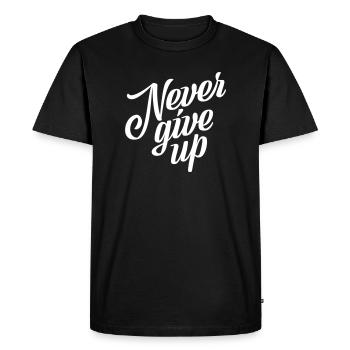 N’abandonnez jamais - T-shirt Premium bio Homme - noir - Devant - Nico (187cm)