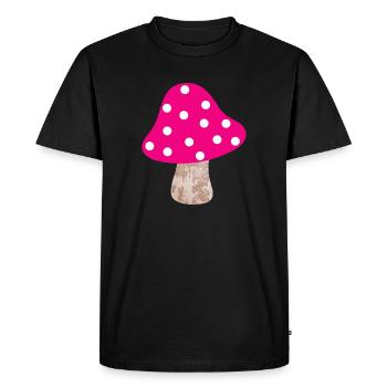 Champignon rose à pois pois chanceux pépinière Woodland - T-shirt Premium bio Homme - noir - Devant - Nico (187cm)