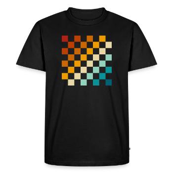 Échiquier rétro - T-shirt Premium bio Homme - noir - Devant - Nico (187cm)