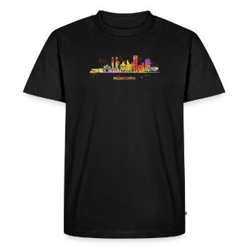 Munich Skyline Coloré Munich Frauenkirche - T-shirt Premium bio Homme - noir - Devant - Nico (187cm)