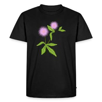 Plante de mimosa avec ses feuilles sensibles - T-shirt Premium bio Homme - noir - Devant - Nico (187cm)