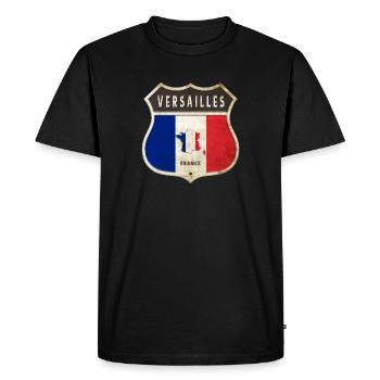 Versailles France Armoiries Drapeaux Design - T-shirt Premium bio Homme - noir - Devant - Nico (187cm)