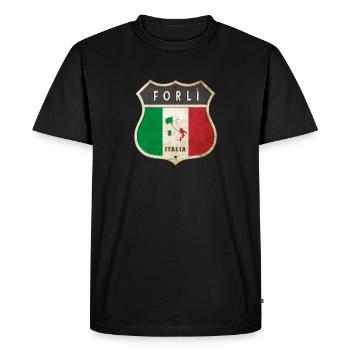 Forlì Italie Armoiries Drapeaux Design - T-shirt Premium bio Homme - noir - Devant - Nico (187cm)