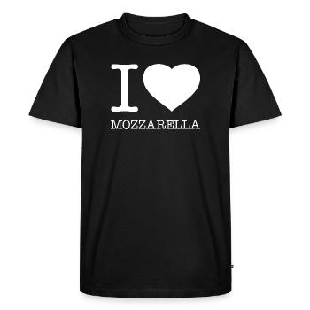 J’ADORE LA MOZZARELLA - T-shirt Premium bio Homme - noir - Devant - Nico (187cm)