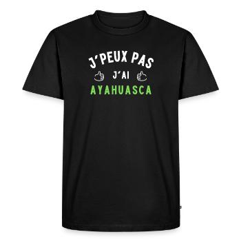 Ayahuasca humour - T-shirt Premium bio Homme - noir - Devant - Nico (187cm)