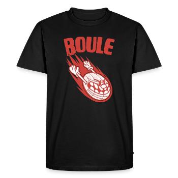 Flying boules ball for boules players Bouler - Men's Premium Organic T-Shirt - black - Front - Nico (187cm)