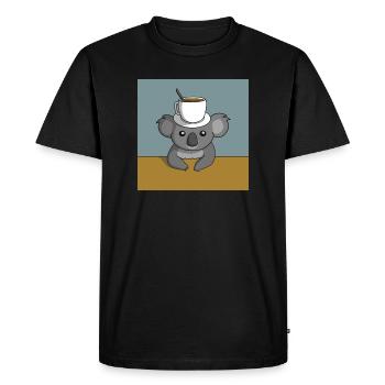 Pause café Koala - T-shirt Premium bio Homme - noir - Devant - Nico (187cm)