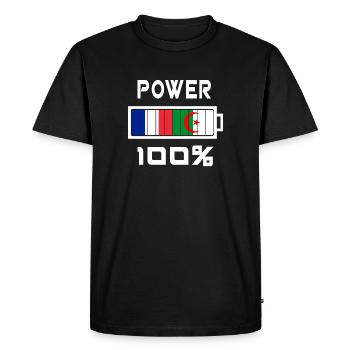 L'Algérie et la France Power 100 % - T-shirt Premium bio Homme - noir - Devant - Nico (187cm)