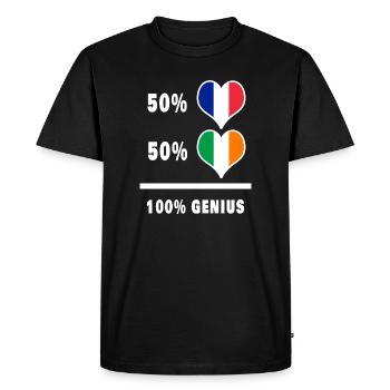 France et Irlande Génie / Présent - T-shirt Premium bio Homme - noir - Devant - Nico (187cm)