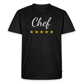 Chef Hôtel 5 étoiles - T-shirt Premium bio Homme - noir - Devant - Nico (187cm)