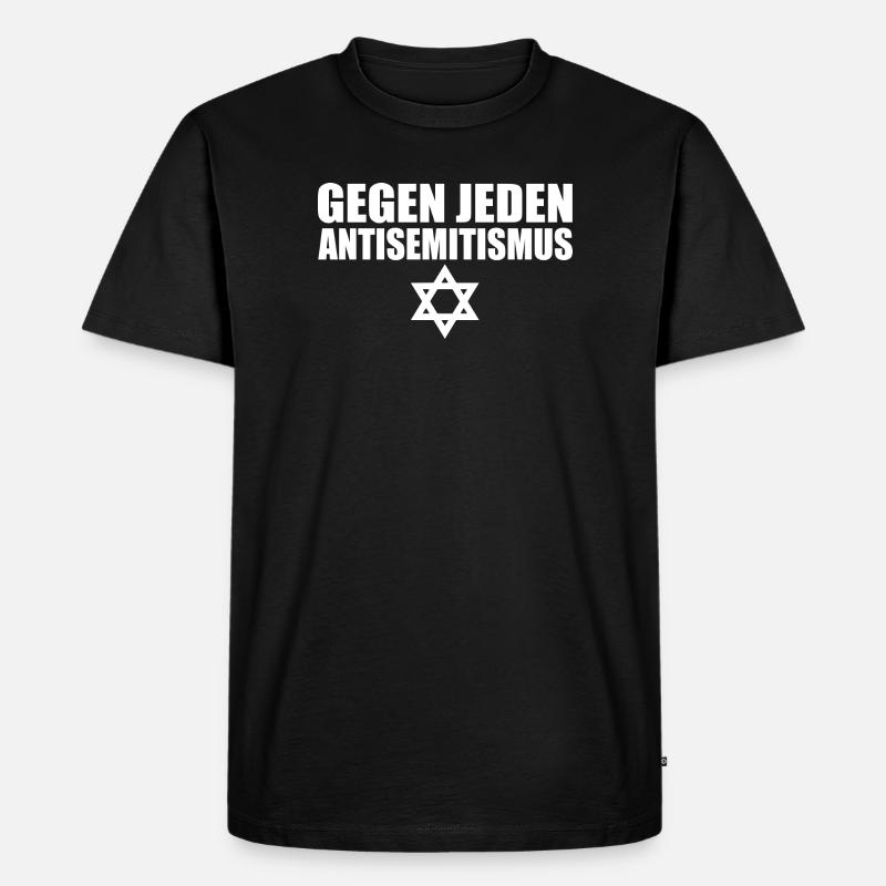 Gegen jeden antisemitismus - Männer Premium Bio T-Shirt - Schwarz