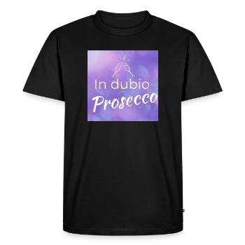 funny saying: "In dubio Prosecco" - Men's Premium Organic T-Shirt - black - Front - Nico (187cm)