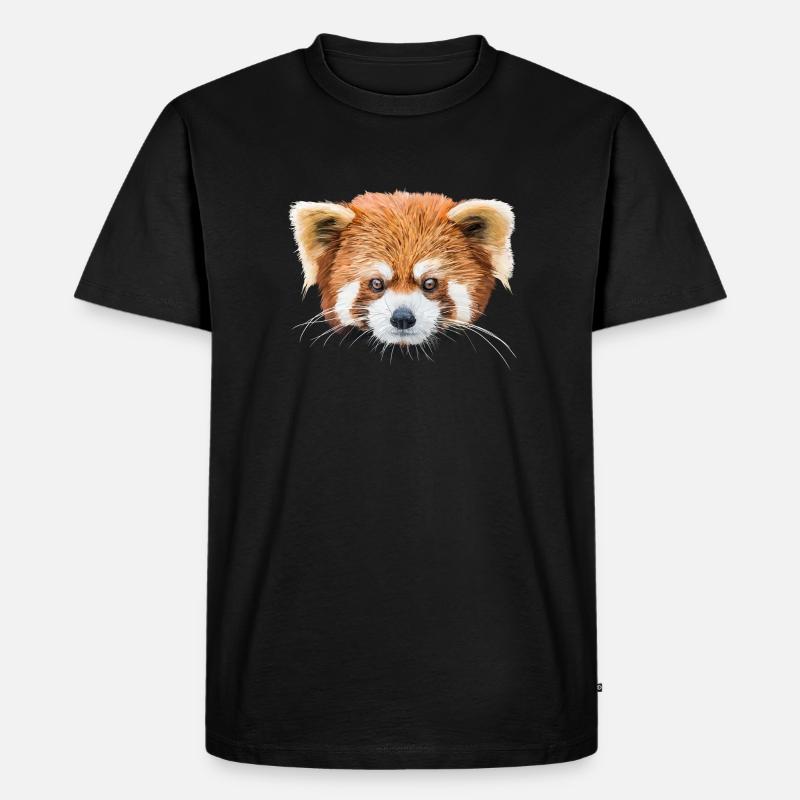 Roter Panda - Männer Premium Bio T-Shirt - Schwarz