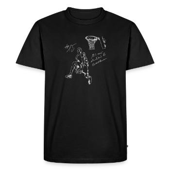 Legendary Dunk Line Art Basketball Streetwear - Men's Premium Organic T-Shirt - black - Front - Nico (187cm)