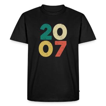 2007 - Vintage 2007 Retro Vintage - Men's Premium Organic T-Shirt - black - Front - Nico (187cm)