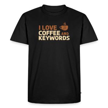 J’adore le café et les mots-clés - T-shirt Premium bio Homme - noir - Devant - Nico (187cm)