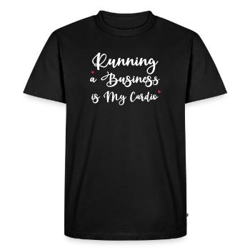 Running a Business is My Cardio - Men's Premium Organic T-Shirt - black - Front - Nico (187cm)