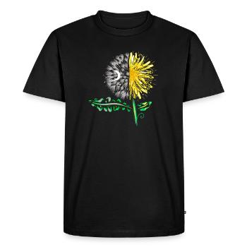 Dandelion Universe Cycle with Moon and Sun - Men's Premium Organic T-Shirt - black - Front - Nico (187cm)