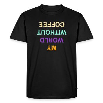 Drôle de café Caféine Déclaration Amateurs de café - T-shirt Premium bio Homme - noir - Devant - Nico (187cm)