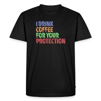 Caféine Café Déclaration humoristique Amateurs de café - T-shirt Premium bio Homme - noir - Devant - Nico (187cm)