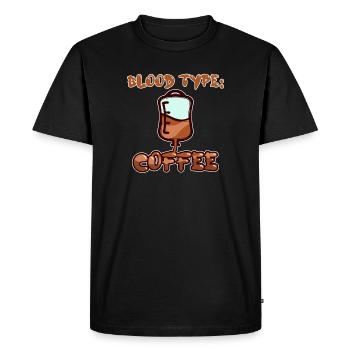 Caffeine Humorous Coffee Statement Coffee Drinker - Men's Premium Organic T-Shirt - black - Front - Nico (187cm)