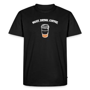 Caffeine Coffee Lovers Coffee Drink Statement - Men's Premium Organic T-Shirt - black - Front - Nico (187cm)