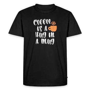 Cool Coffee Statement Caffeine Coffee Cup - Men's Premium Organic T-Shirt - black - Front - Nico (187cm)