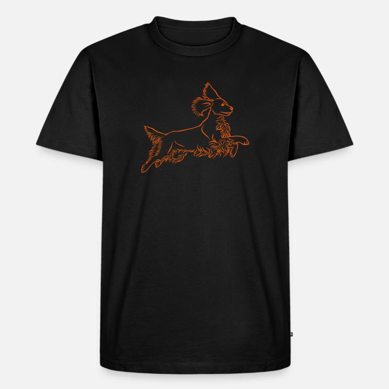 Springer Spaniel in orange - Männer Premium Bio T-Shirt - Schwarz
