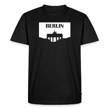 Porte de Brandebourg de Berlin blanc - T-shirt Premium bio Homme - noir - Devant - Nico (187cm)