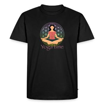 Yoga Time Mandala Zen - T-shirt Premium bio Homme - noir - Devant - Nico (187cm)