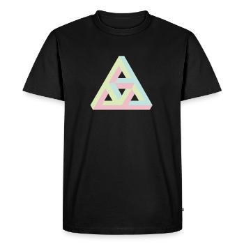 Geometric Triad Pattern in Pastel Colors - Men's Premium Organic T-Shirt - black - Front - Nico (187cm)